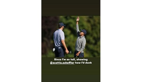 Collin Morikawa roasted Scottie Scheffler on his Instagram story (Instagram/collin_morikawa)