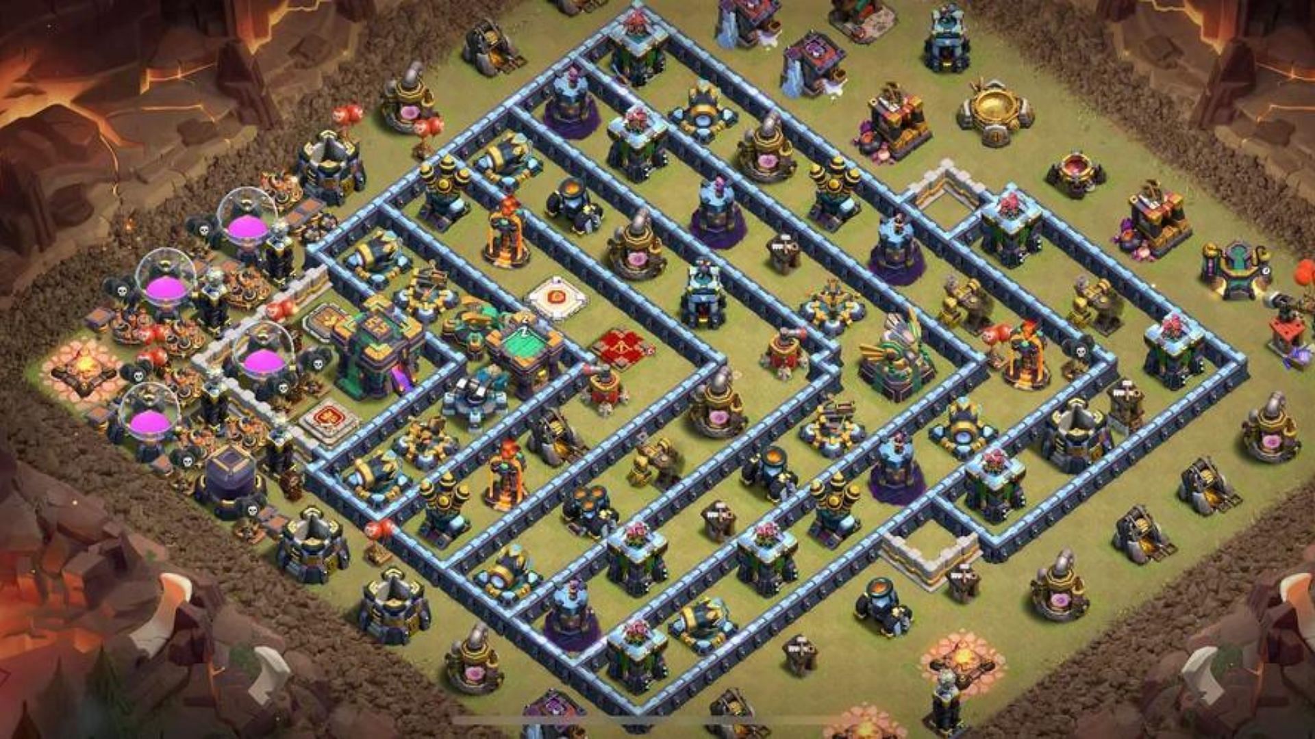 Layout for the anti-2-star war base (Image via Supercell)