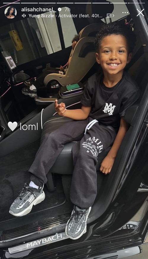 PJ Washington's wife shared snap of her son sitting on a Mercedes-Maybach truck (Via IG)