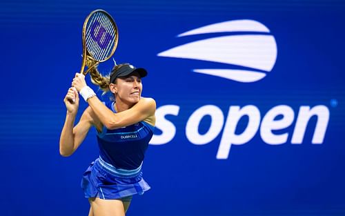 Ekaterina Alexandrova in action at the US Open (Picture: Getty)