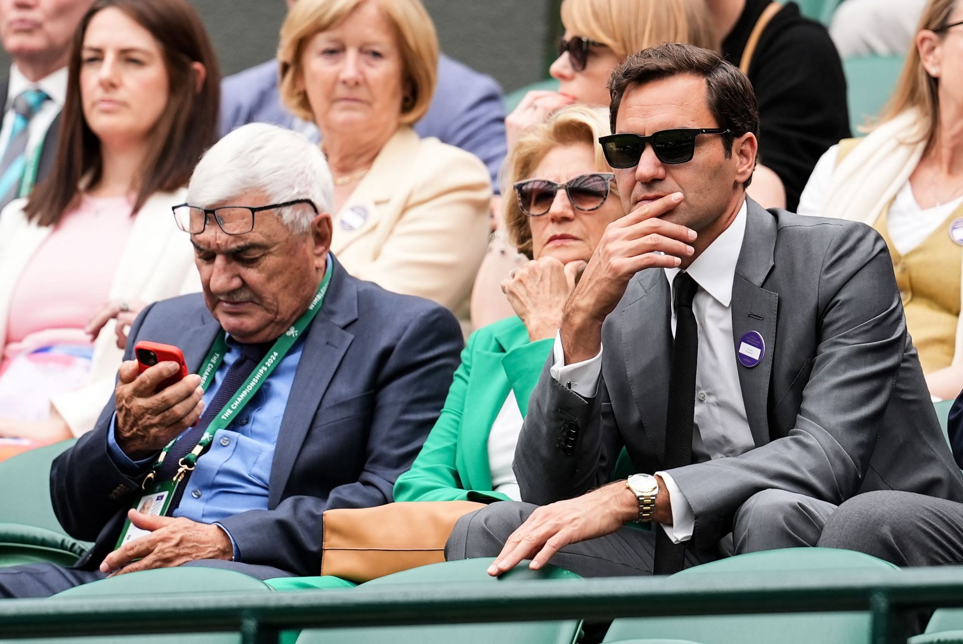 Roger Federer with his father Robert and mother Lynette (Source: Getty)