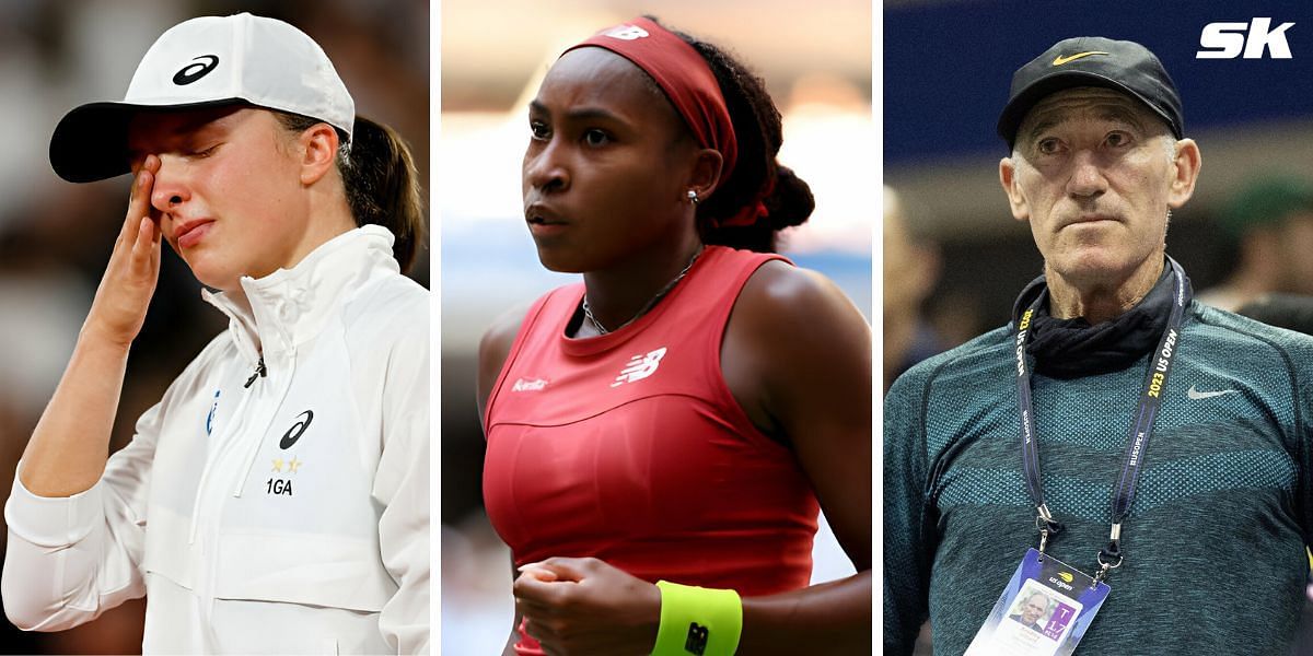 (Left to Right) Iga Swiatek, Coco Gauff, Brad Gilbert (Source: Getty Images)