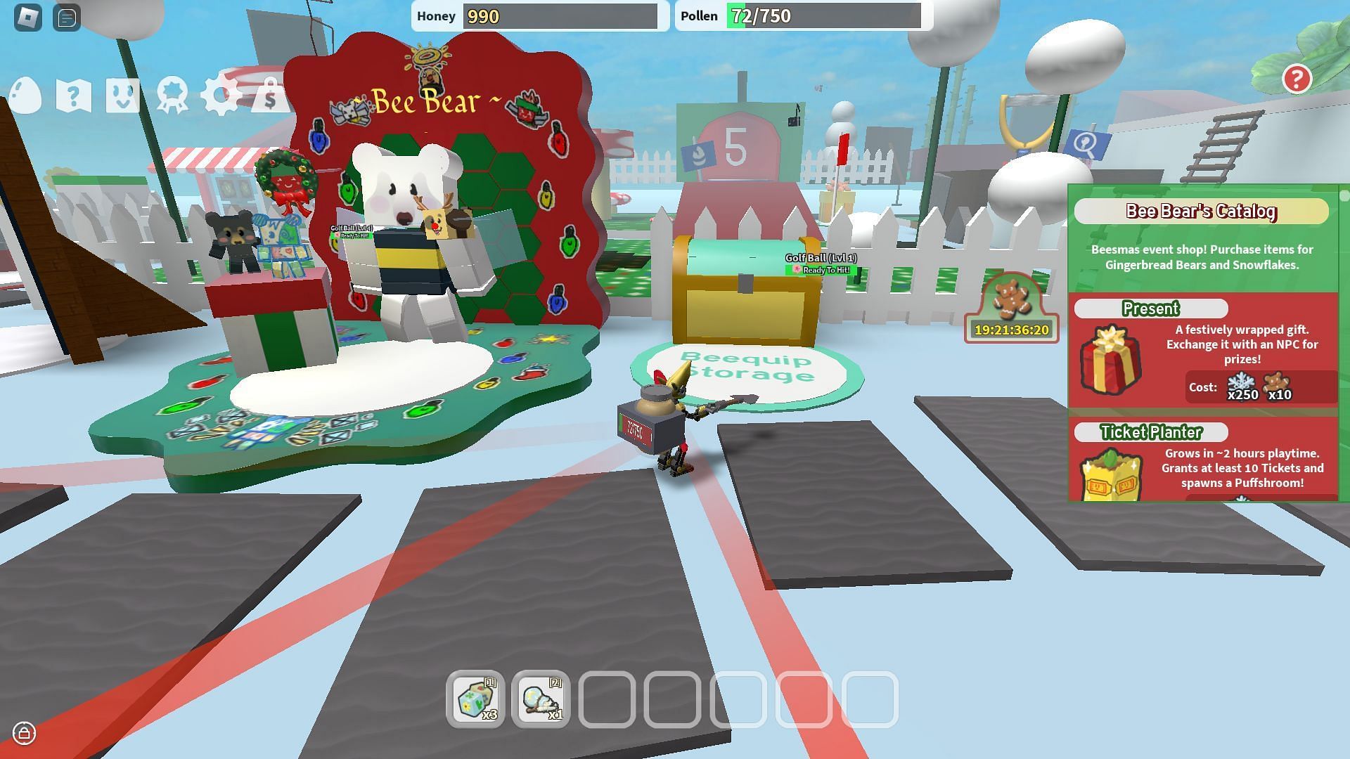 Keep track of the countdown next to Bee Bear&#039;s Catalog (Image via Roblox)