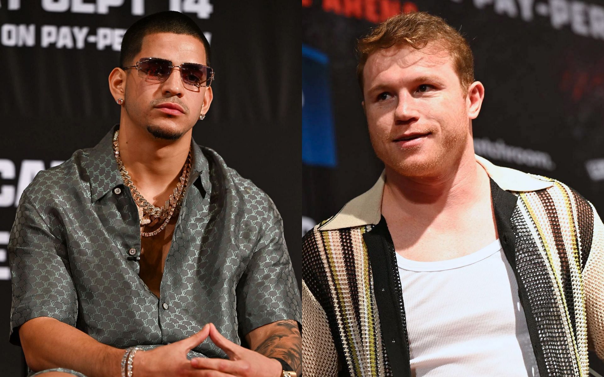 Canelo Alvarez (right) promises Edgar Berlanga (left) the &quot;beating of is life&quot; on Sept. 14 [Images courtesy: Getty Images]