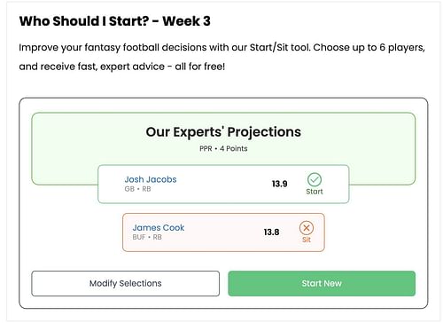 Who to start, Jacobs or Cook?