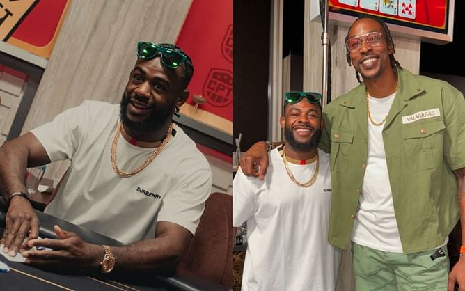 In Photos: Aljamain Sterling promotes his rum while having fun time on the sets of Celebrity Poker Tour