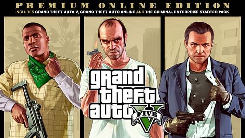 The cover image of Grand Theft Auto 5's Premium Online Edition (Image via Rockstar Games)