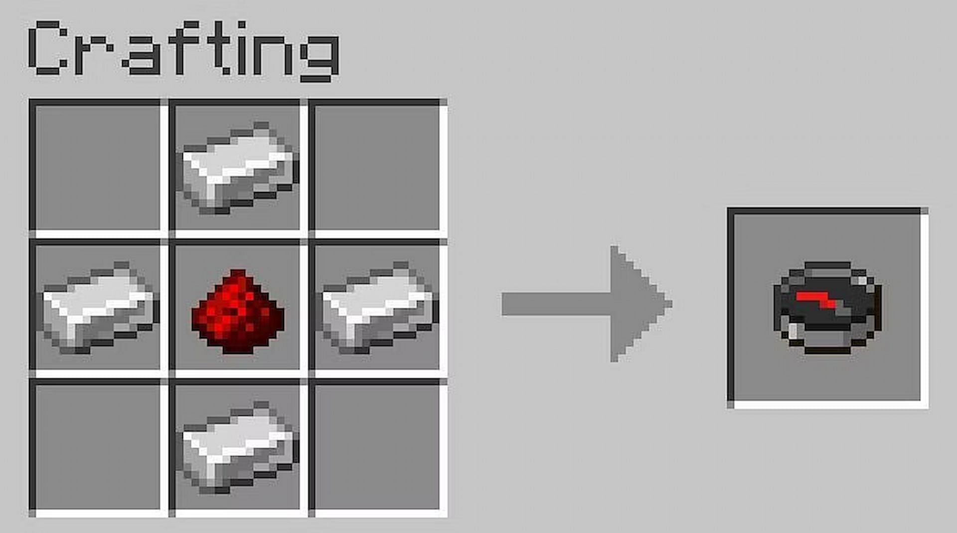 Recipe for crafting a compass (Image via Mojang)