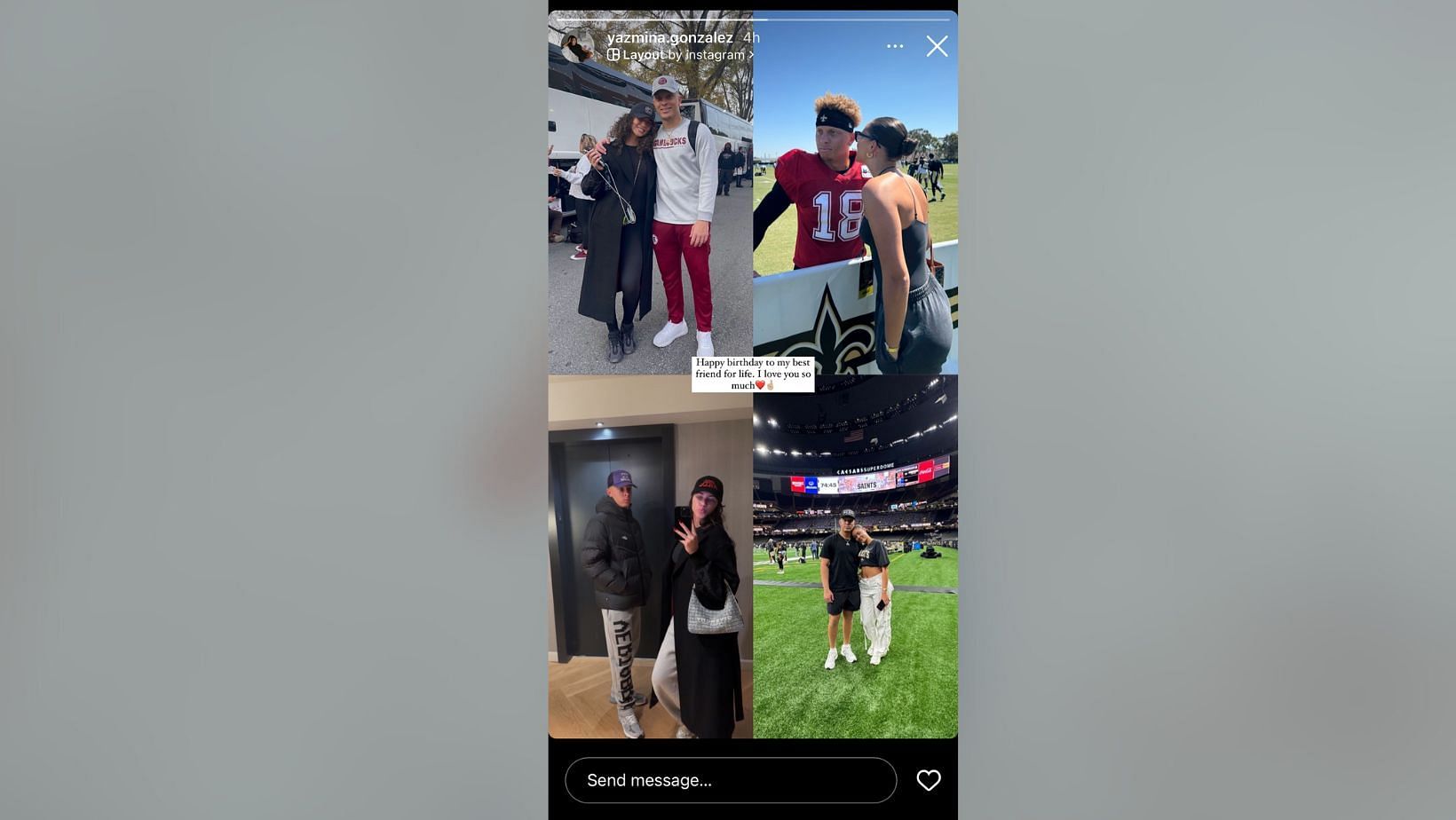 Saints star Spencer Rattler&#039;s girlfriend Yazmina shares sweet note for QB&#039;s 24th birthday (Image Source: Yazmina/Instagram)