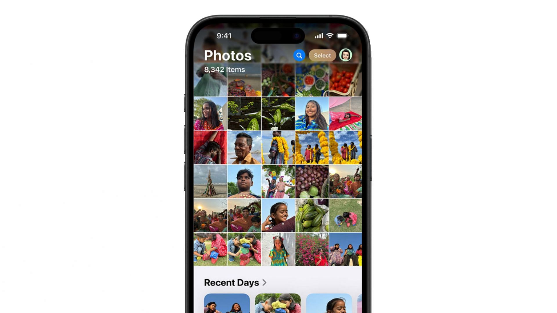 New UI of Photos app (Image via Apple)