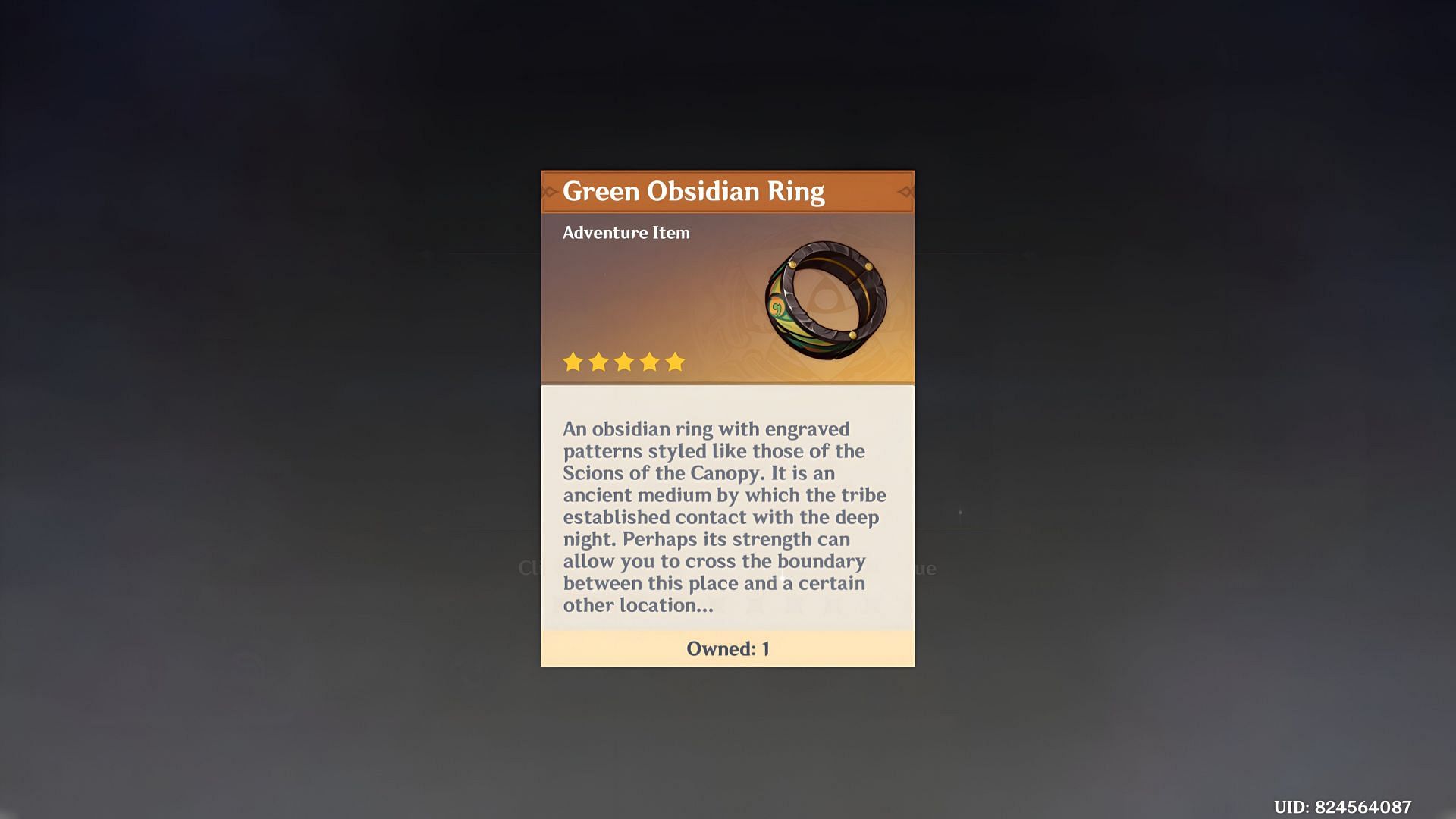 Green Obsidian Ring (Image via HoYoverse)