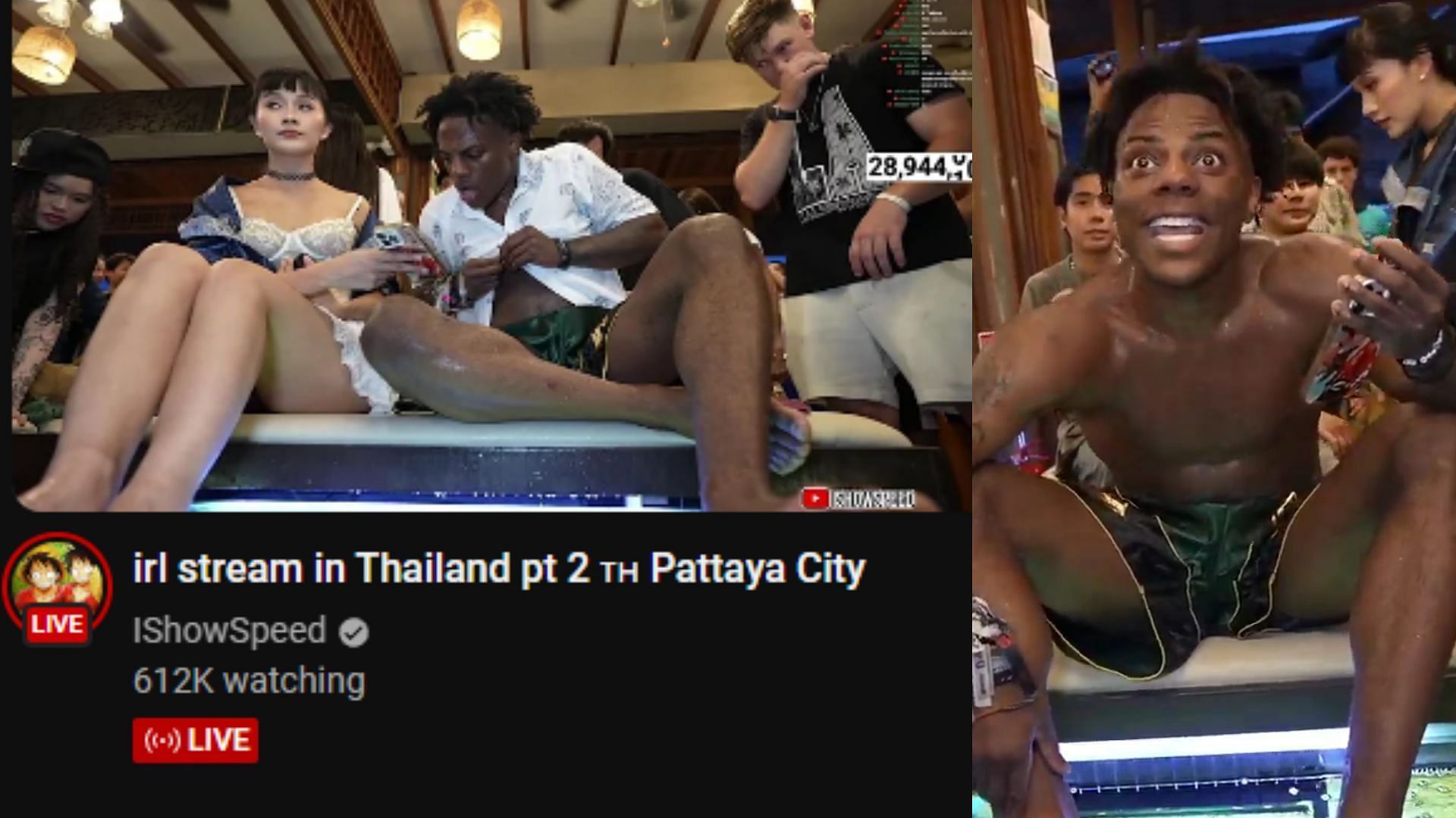 IShowSpeed sets another record for himself, this time while streaming in Thailand (Images via IShowSpeed/YouTube)