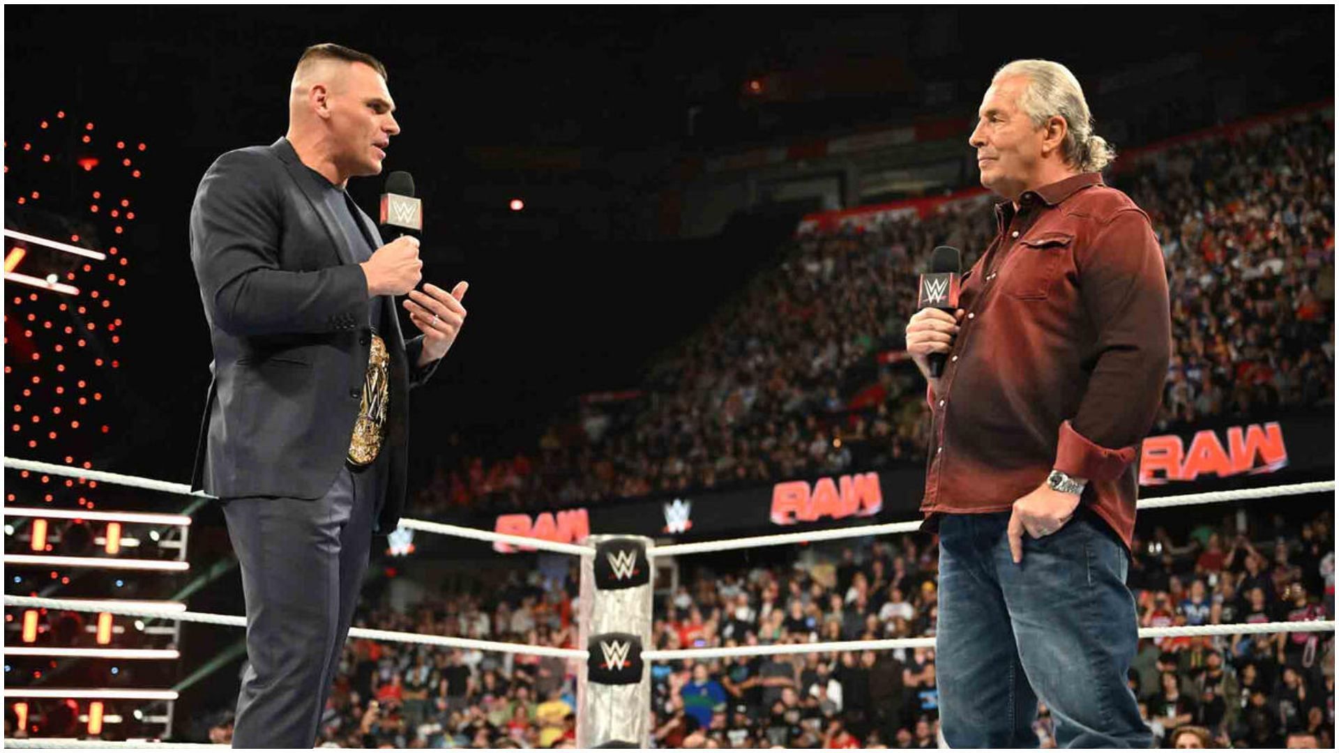 Gunther &amp; Bret Hart on RAW! (Photo via: WWE.com)