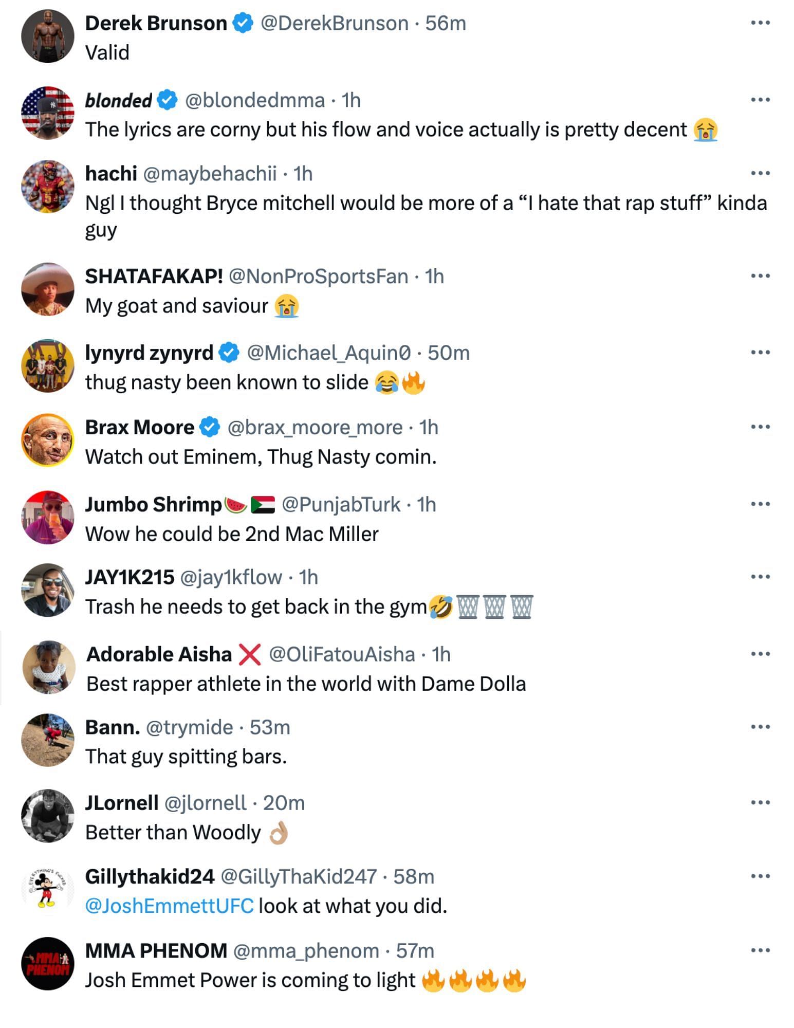 Fans react to Bryce Mitchell&#039;s new rap song. [Image courtesy: @champrds on X]