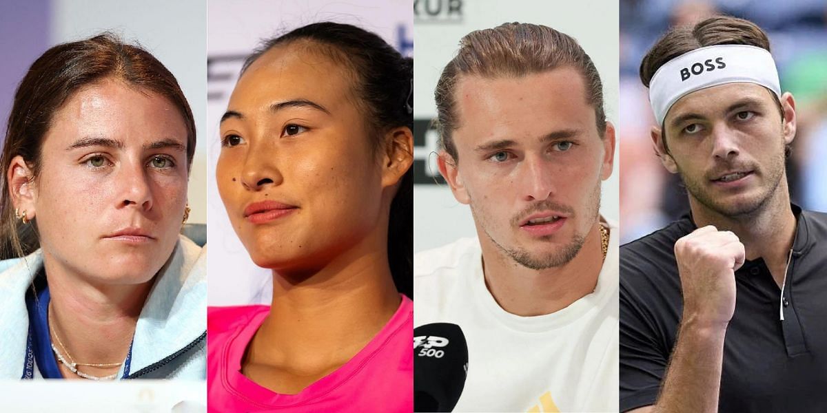 (Left to Right) Emma Navarro, Zheng Qinwen, Alexander Zverev, Taylor Fritz (Source: Getty Images)