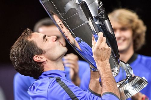 Roger Federer at the 2017 Laver Cup in Prague (Getty)