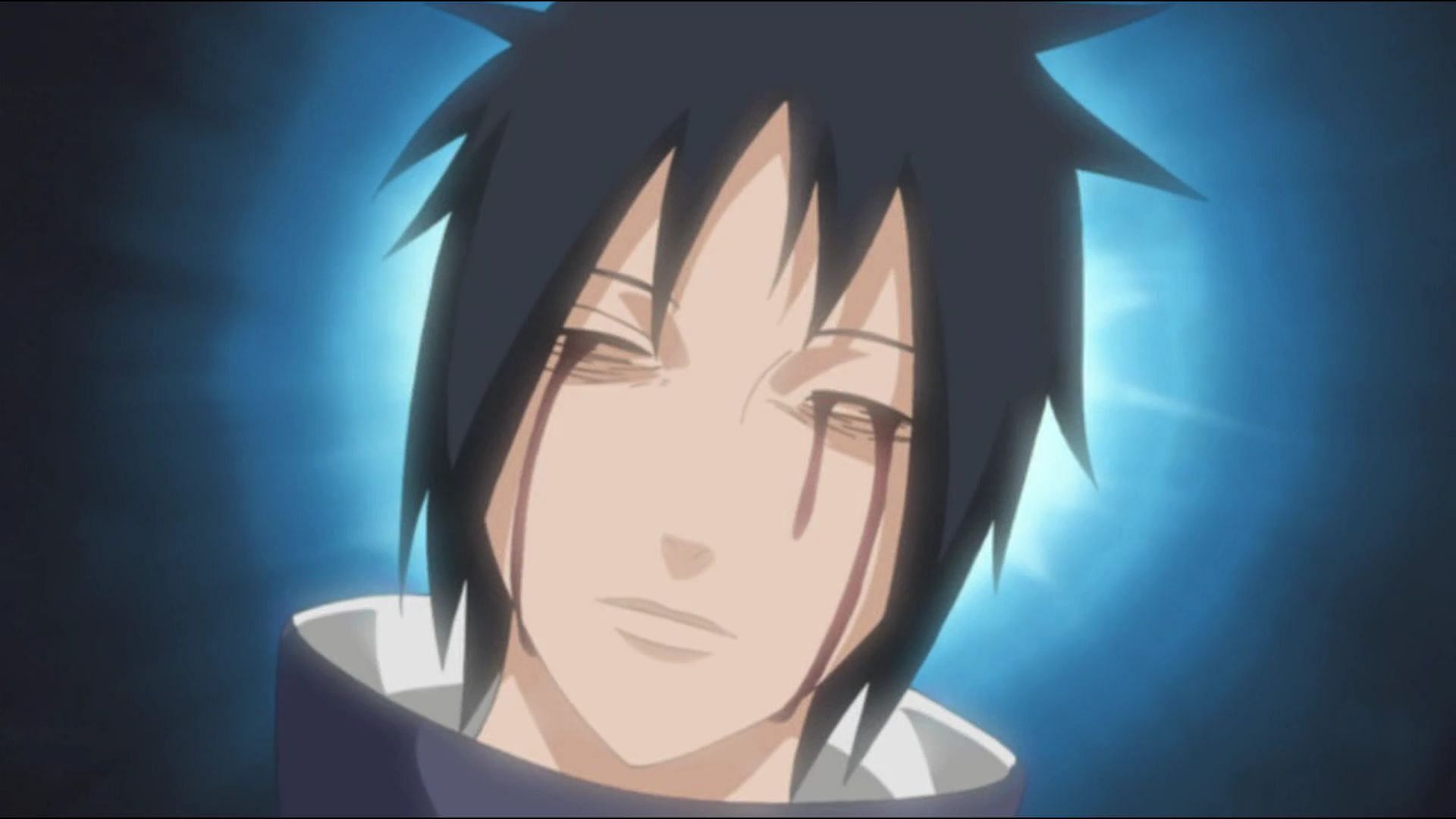 Izuna Uchiha after giving away his eyes as shown in the anime (Image via Studio Pierrot)