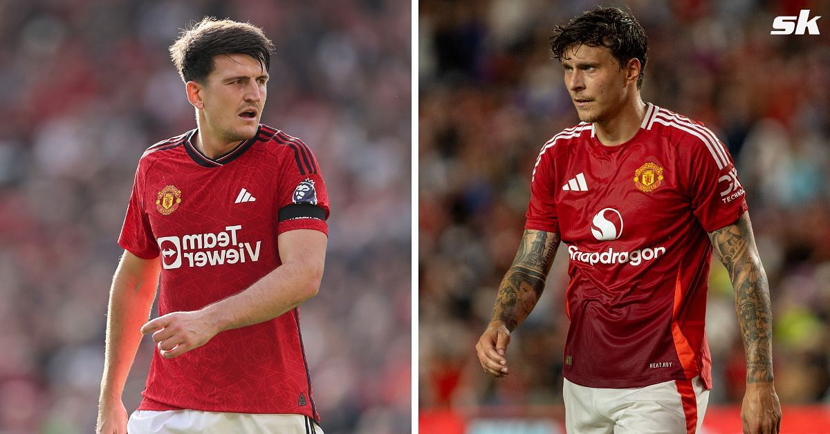 Harry Maguire (left) and Victor Lindel&ouml;f (right) (both images via Getty)