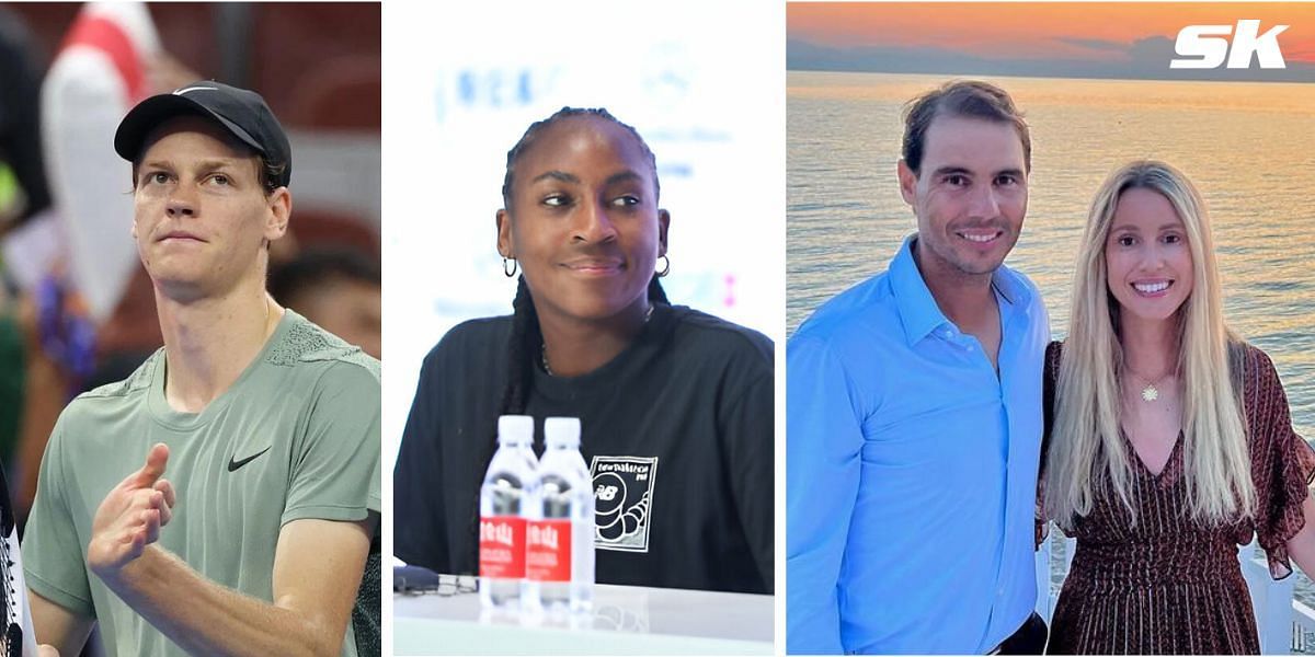 (Left to Right) Jannik Sinner, Coco Gauff, Rafael Nadal and sister Maribel (Image source: Getty; @mariabel_nadal)