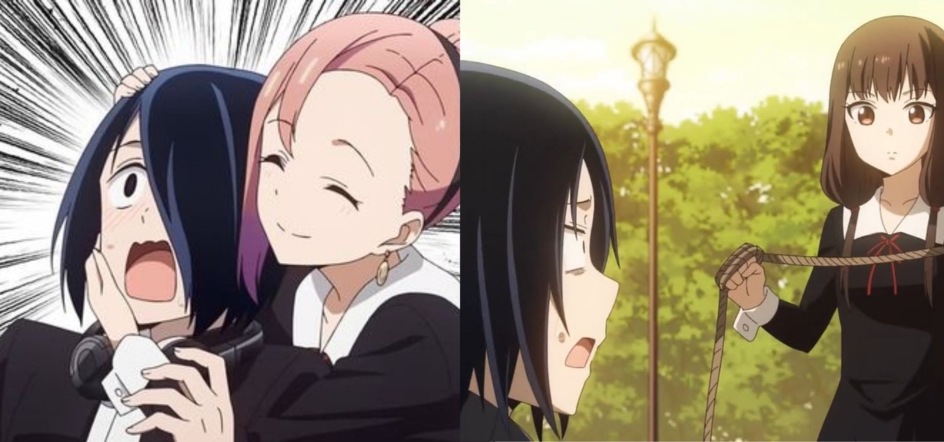 Yu Ishigami, Miko Iino, and Tsubame Koyasu from Kaguya-sama: Love Is War (Image via A-1 Pictures)