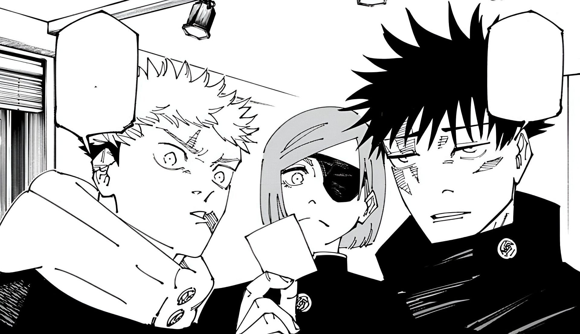 Yuji, Nobara, and Megumi as seen in Jujutsu Kaisen manga (Image via Shueisha)