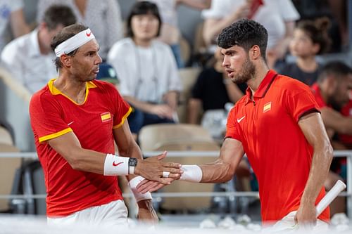 Rafael Nadal (L) and Carlos Alcaraz (R) (Source: Getty)