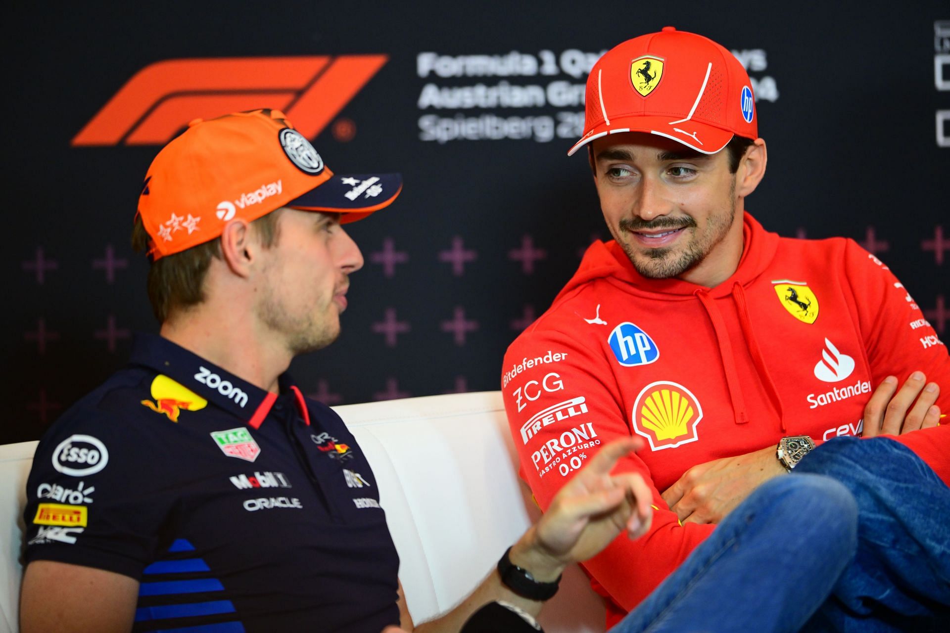 Watch Max Verstappen congratulates Charles Leclerc for winning the