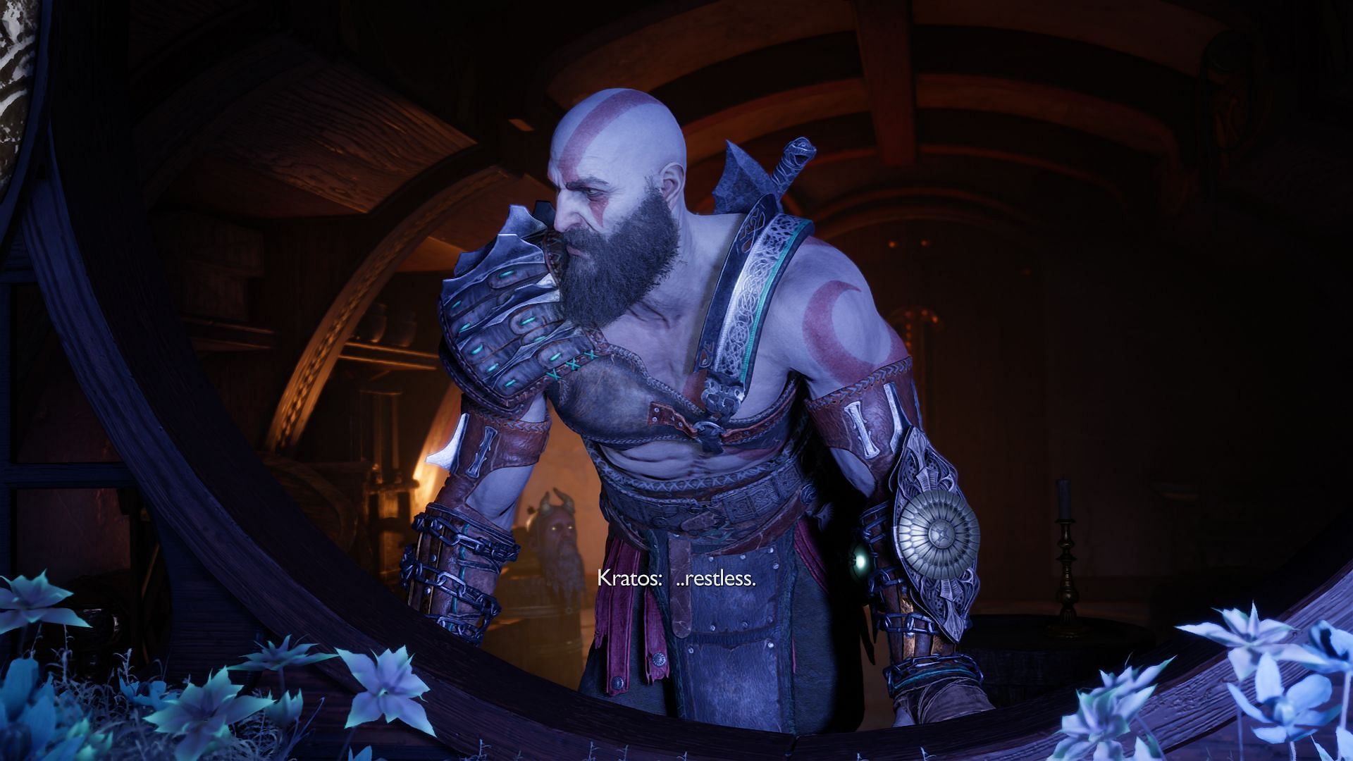 Kratos&#039; stern nature is evident in God of War Ragnarok (Image via Sony Interactive Entertainment)