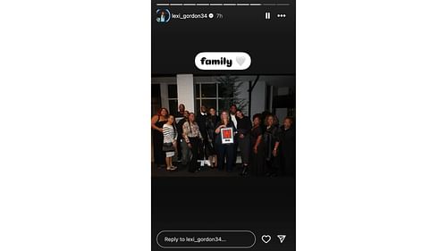 Tyrese Maxey and Myra Gordon pose for a photo with the Gordon family. Photo Credits: Lexi Gordon's IG account