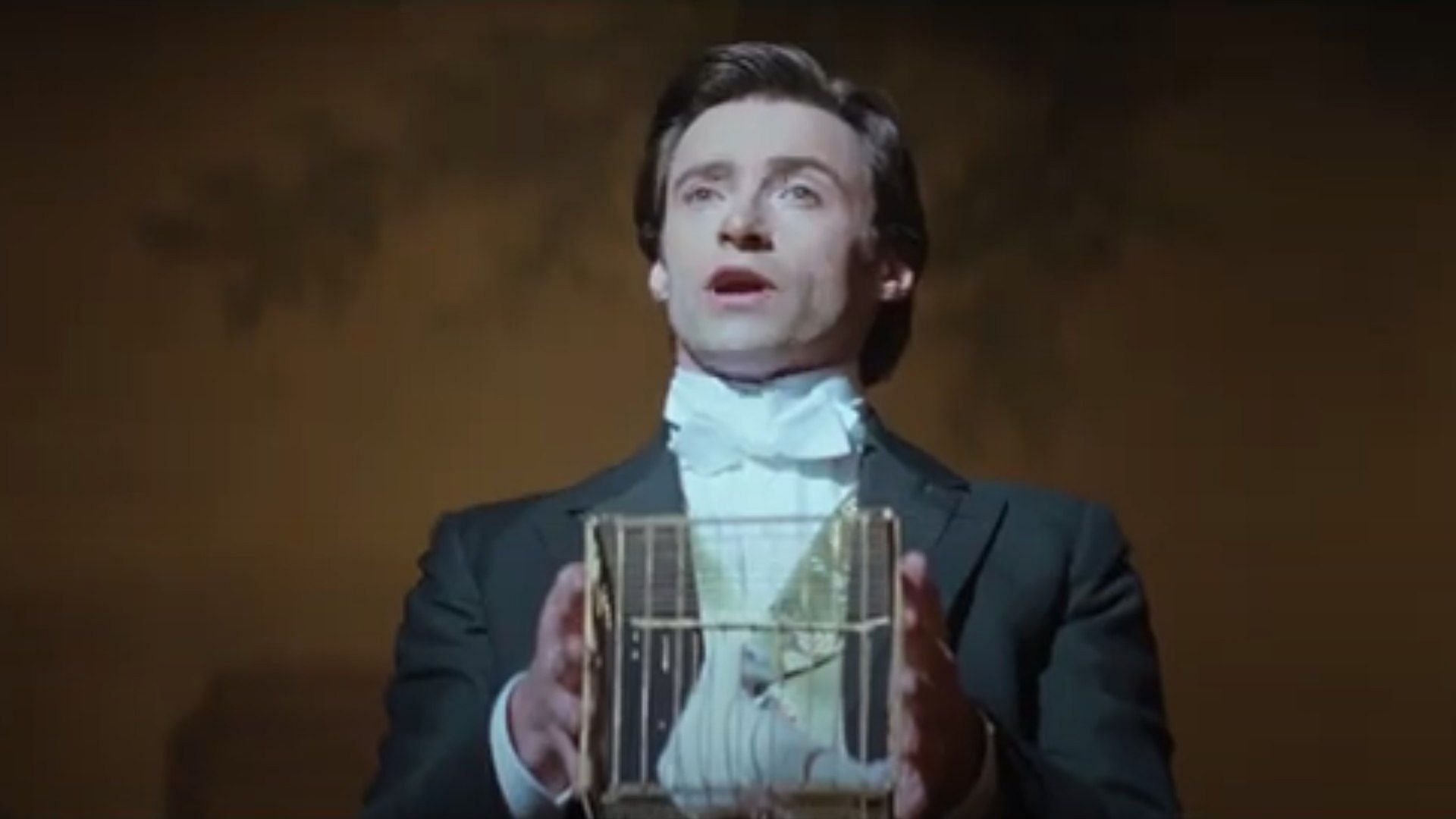 Hugh Jackman as seen in The Prestige (Image via Movie Predictor, The Prestige trailer, 0:24)