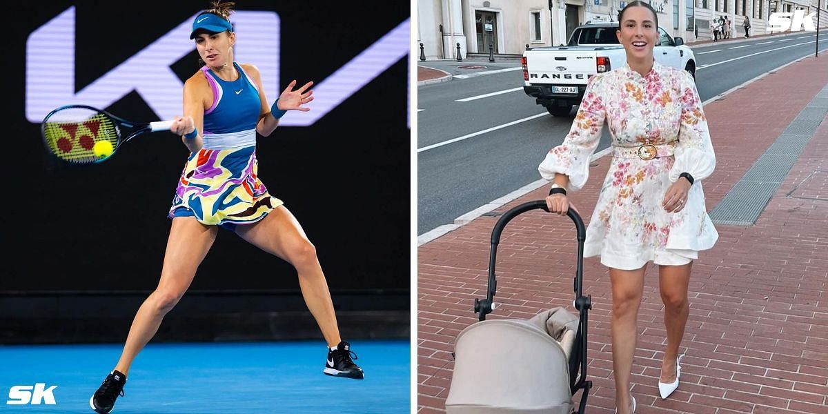 Belinda Bencic offers a unique glimpse of her newborn baby Bella. PHOTO: Getty (L), Instagram (R)