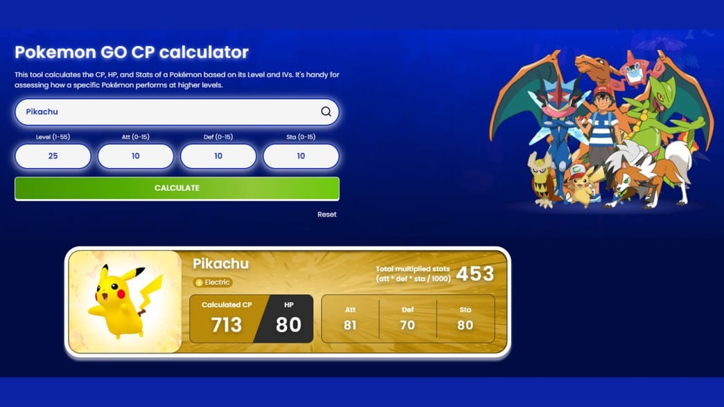 Pokemon GO CP calculator