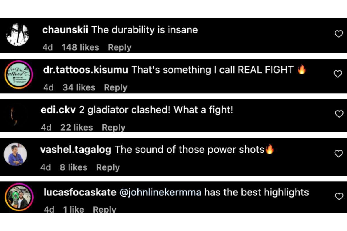 Screenshot of fans&#039; comments