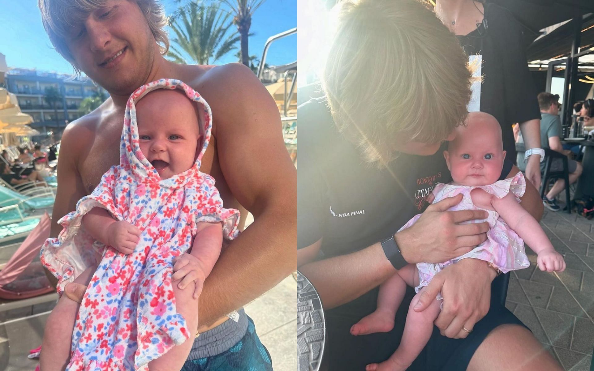 Paddy Pimblett taking care of his daughters. [via @theufcbaddy on Instagram]