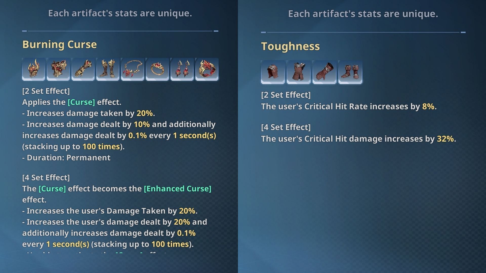 Best artifacts for Charlotte. (Image via Netmarble)