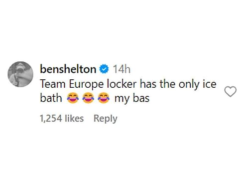 Shelton's comment on Laver Cup's post (@lavercup)