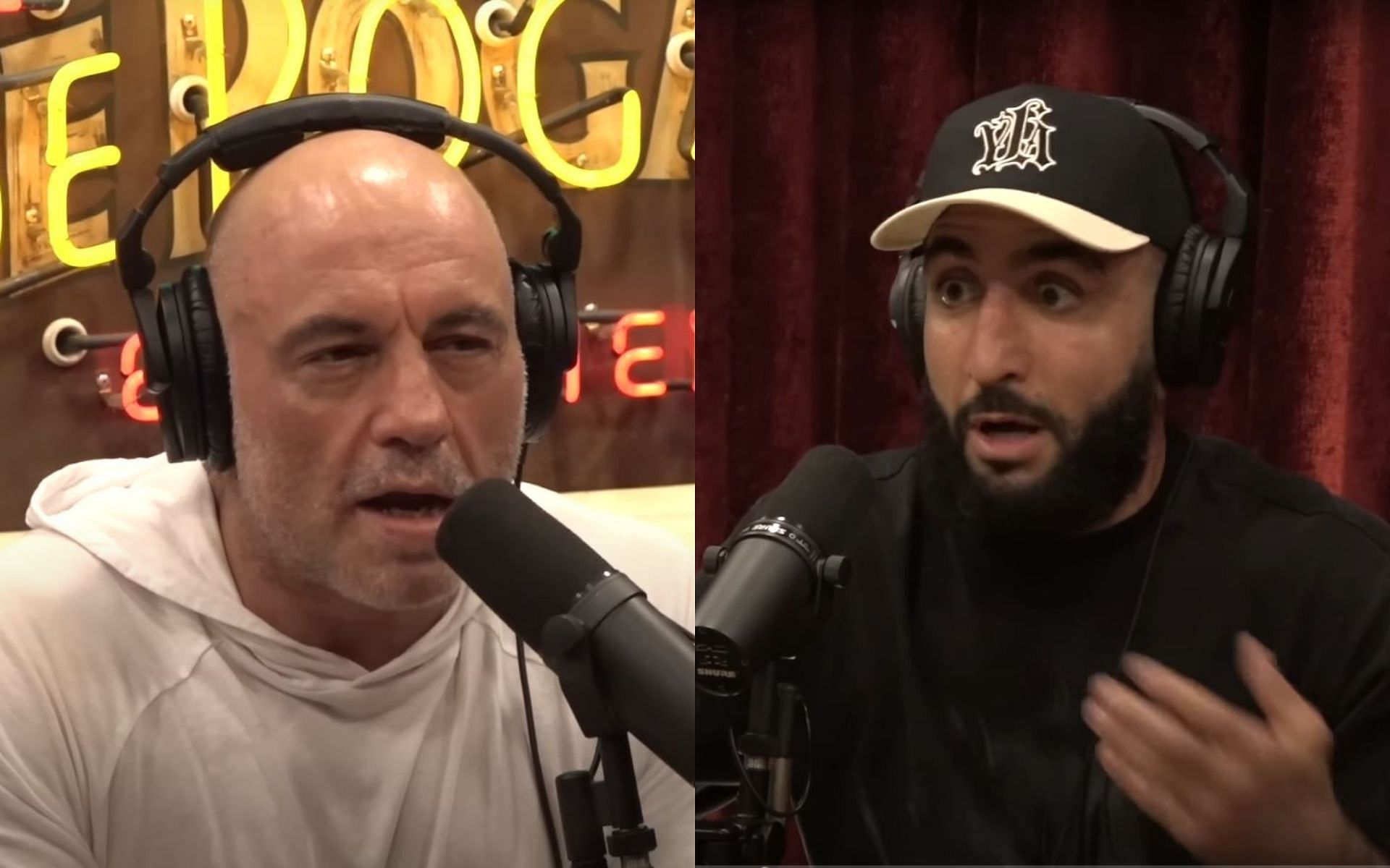 Joe Rogan (left) and Belal Muhammad (right) talked about the latter