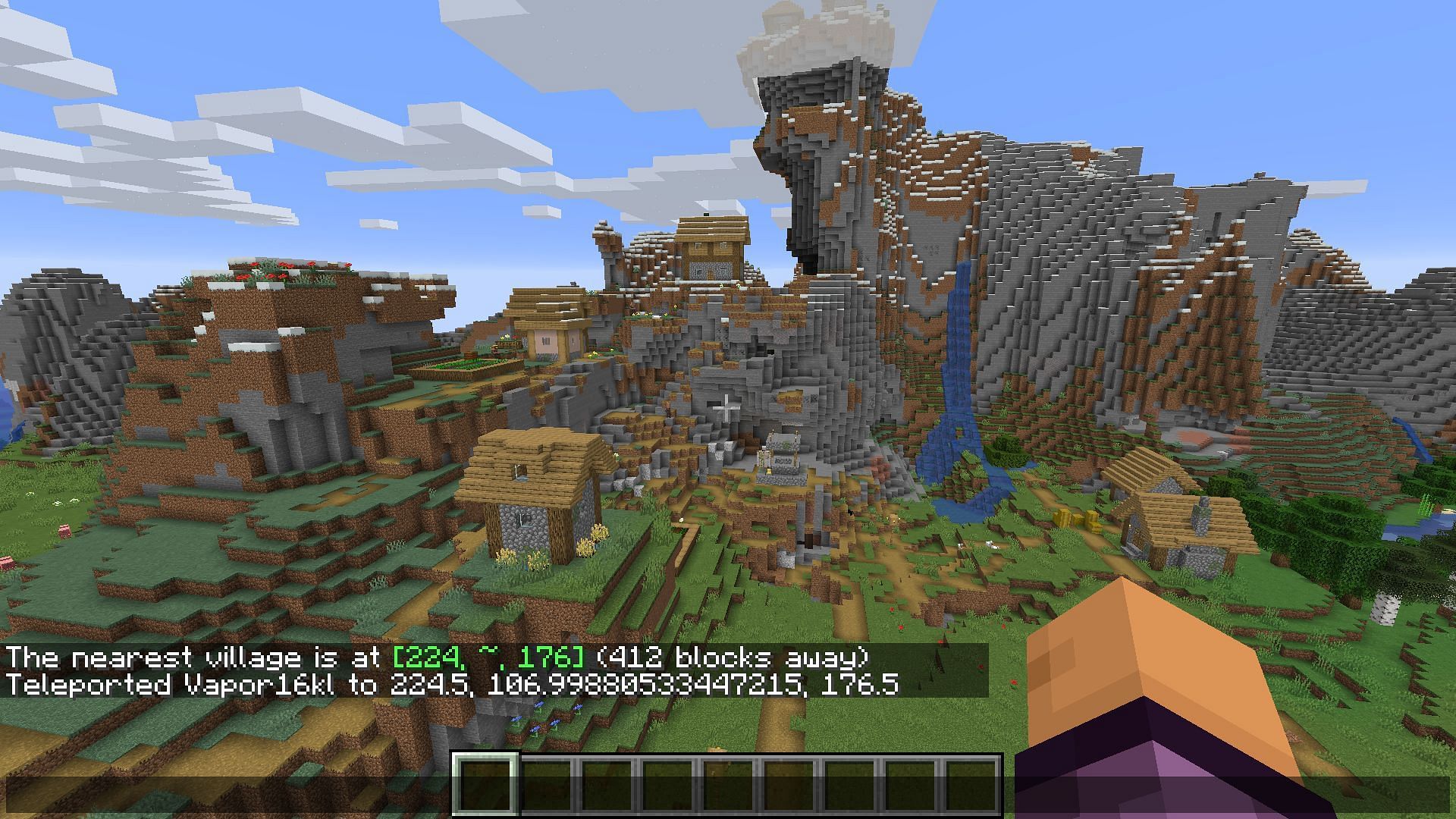 Village and mountain (Image via Mojang)