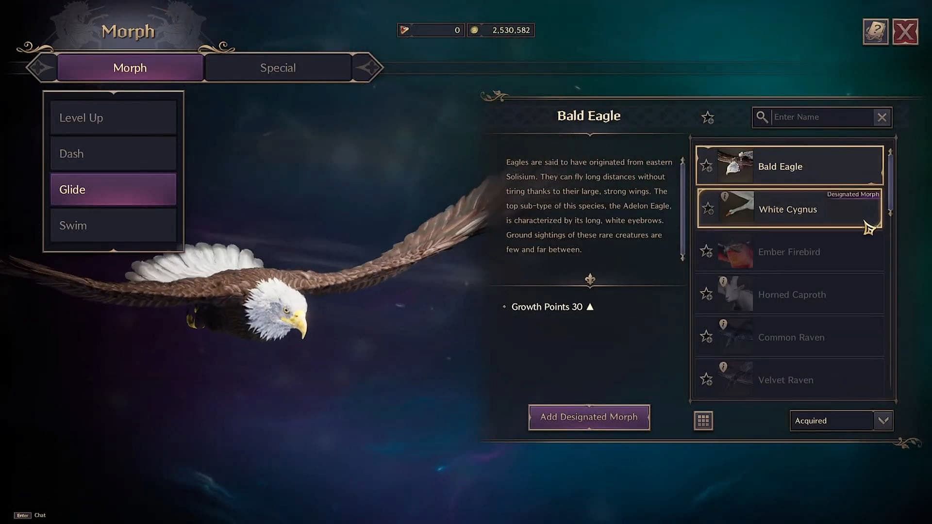 The Bald Eagle is one of the starting Glide Morphs in Thorne and Liberty (Image via NCSOFT)