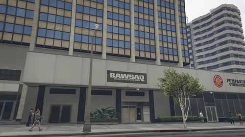 The BAWSAQ office building in Grand Theft Auto 5 (Image via Rockstar Games)