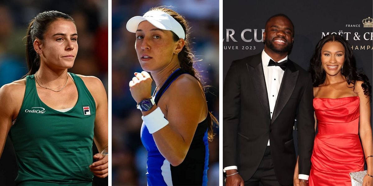 (Left to Right) Emma Navarro, Jessica Pegula, Frances Tiafoe and girlfriend Ayan Broomfield (Source: Getty Images)