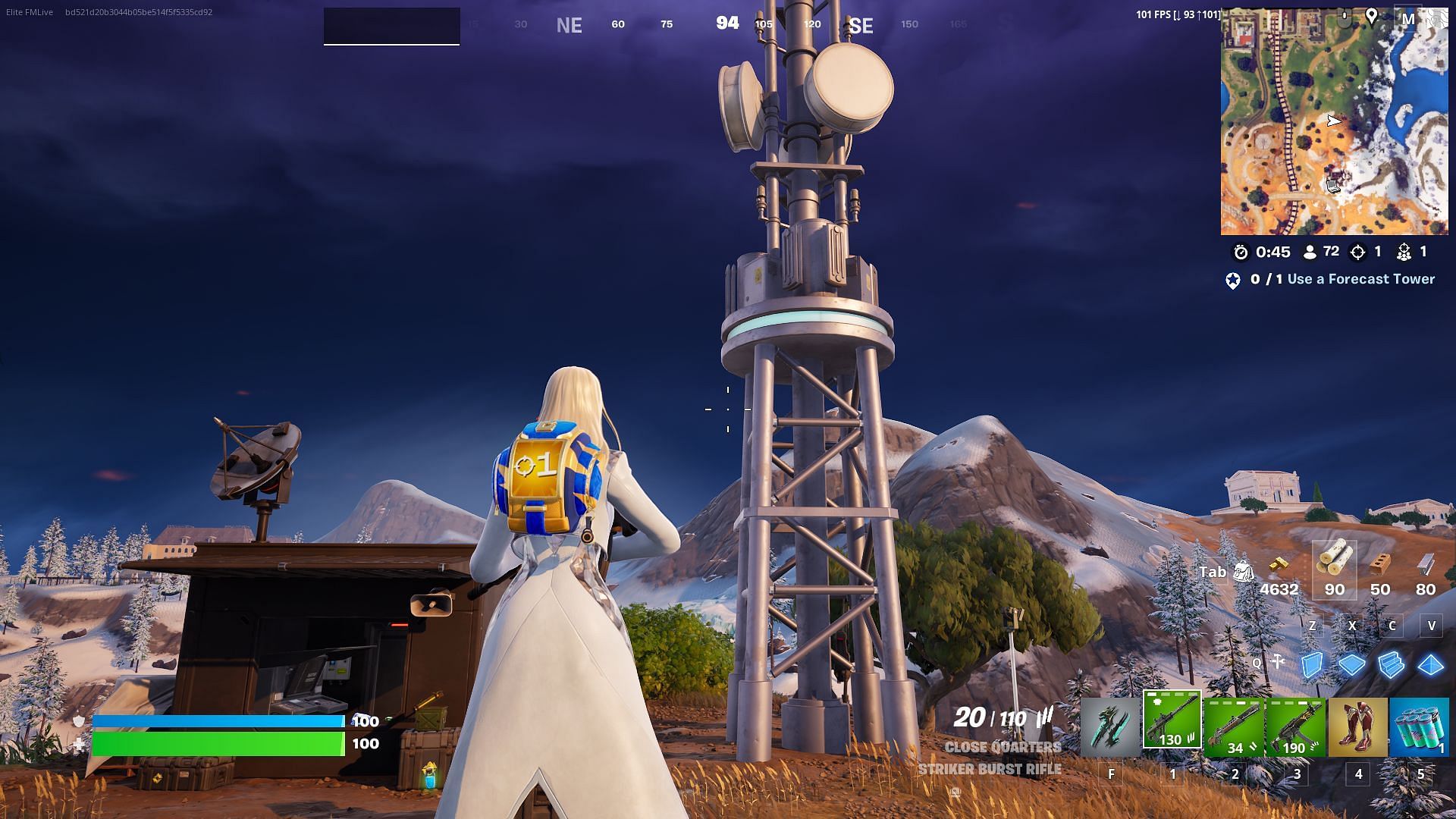 Interact with a Forecast Tower to complete the quest (Image via Epic Games)