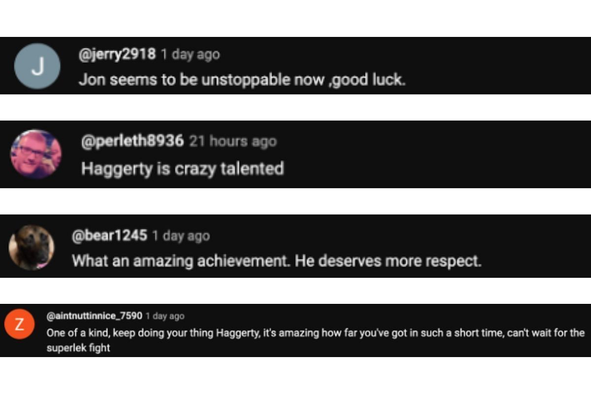 Screenshot of fans&#039; comments