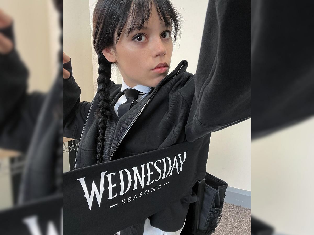 Still of Jenna as Wednesday Adams (Image via Instagram/@jennaortega)