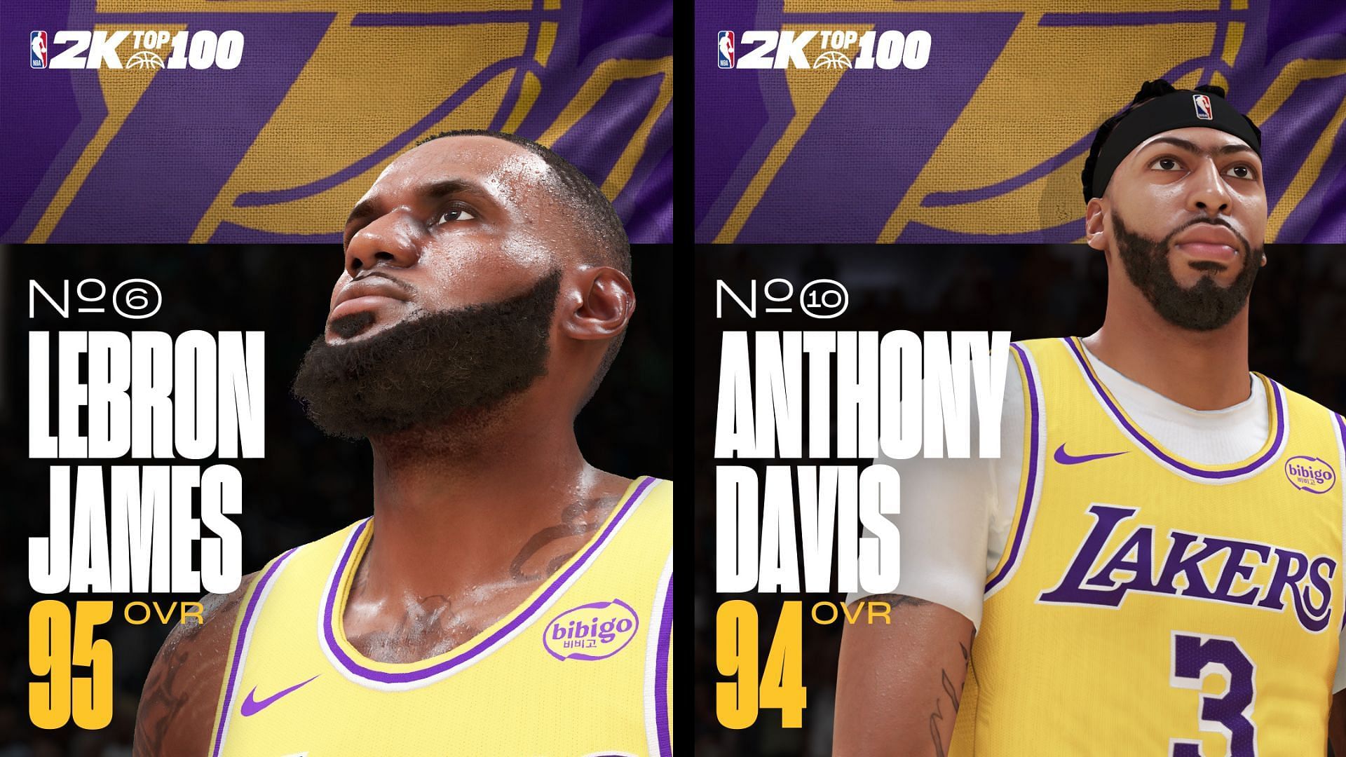 James and Davis also rank among the top players in the game overall (Images via X/@NBA2K)