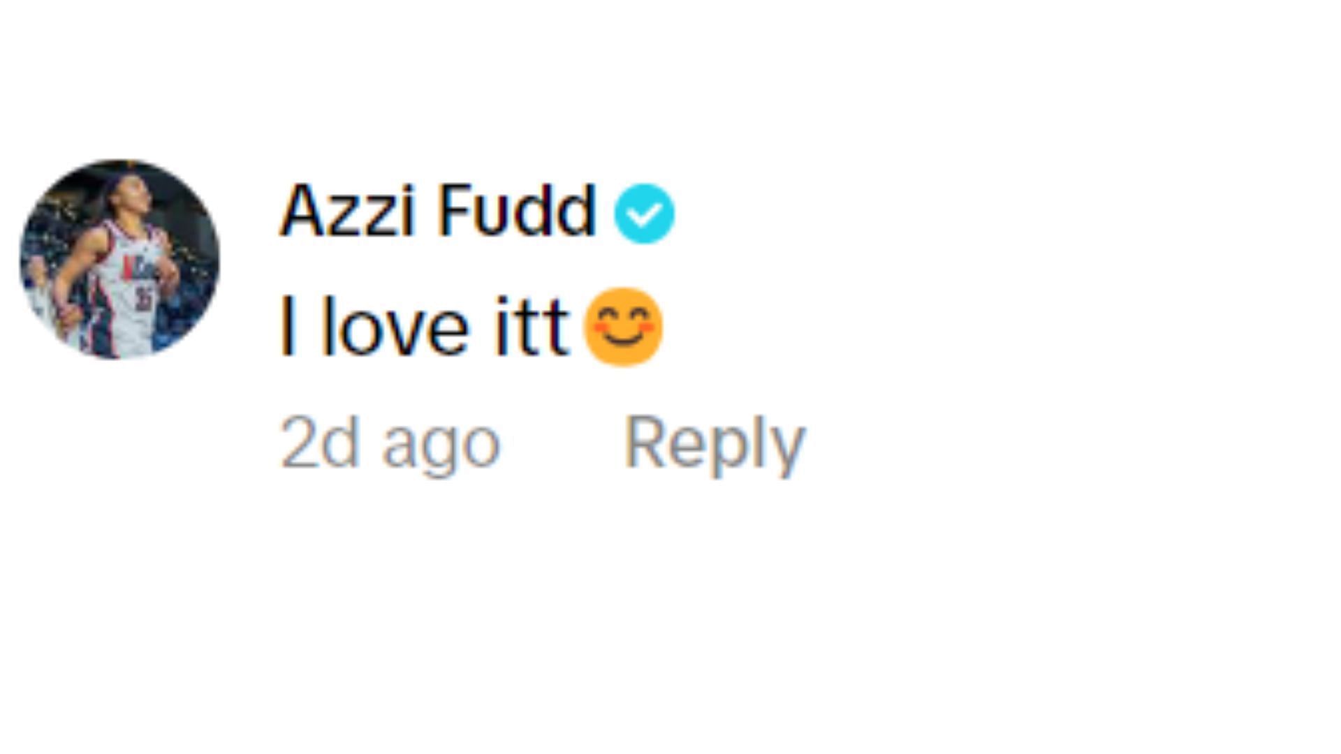 Azzi Fudd&#039;s reaction (Image Source: TikTok/@paigebueckers)