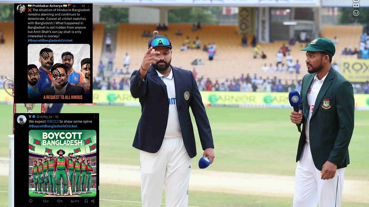 IND vs BAN सीरीज का लगातार विरोध हो रहा है (Photo Credit: BCCI, X/@vishy_ss, sumitjaiswal02)