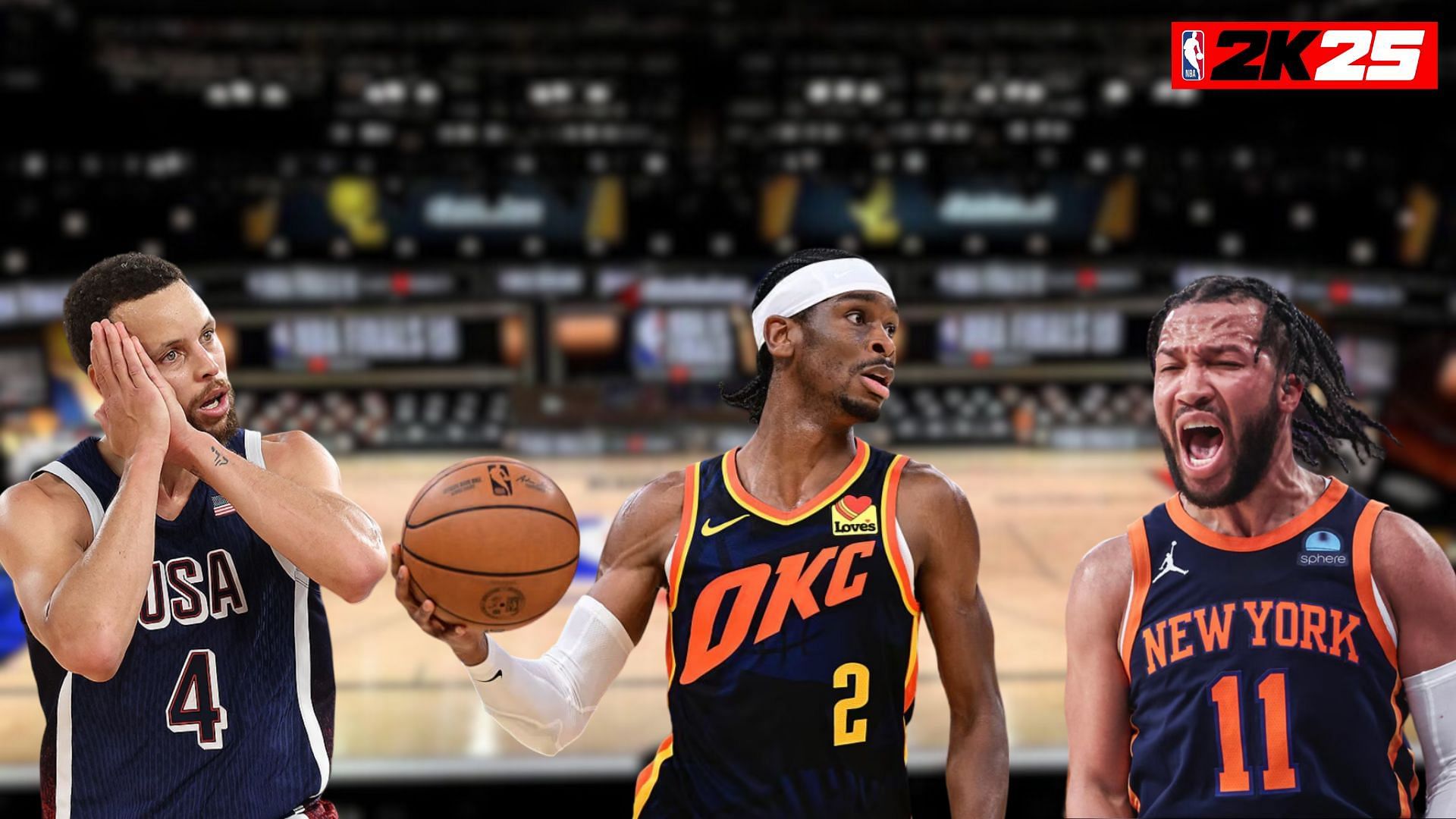 Stephen Curry, Shai Gilgeous Alexander and Jalen Brunson are the top three PGs in NBA right now (Image via NBA and 2K)