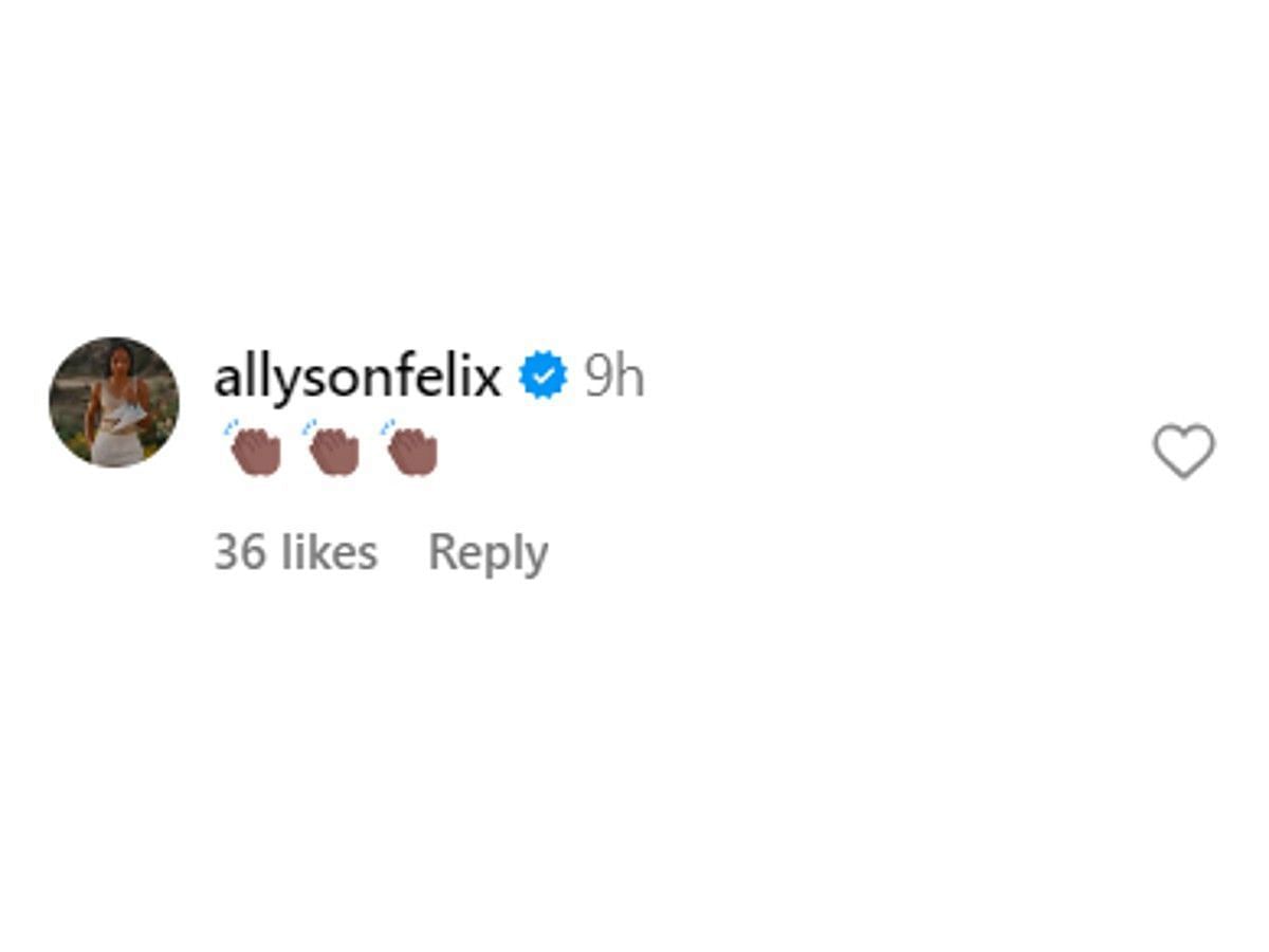 Allyson Felix&#039;s comment on Thomas