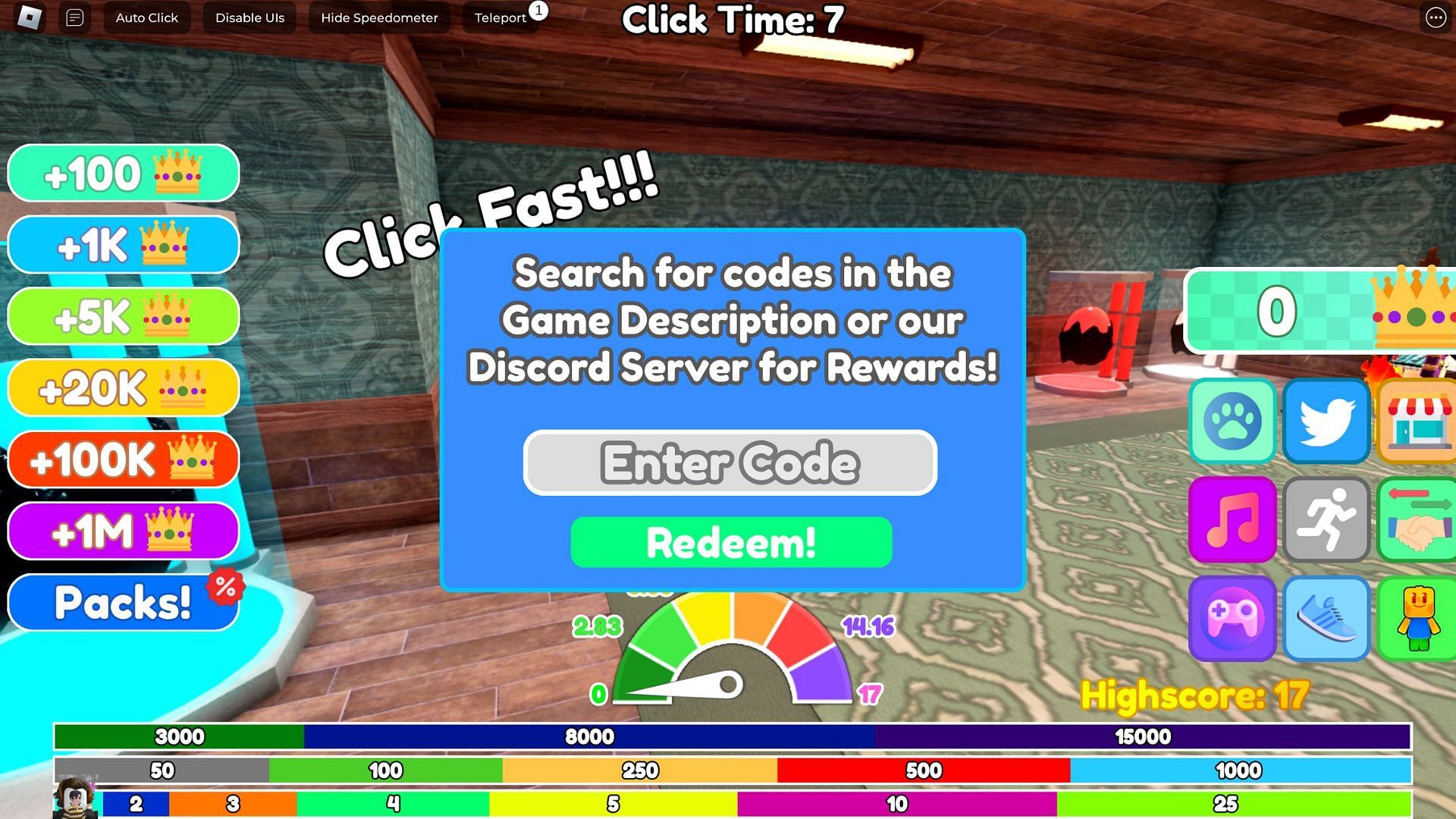 Redeem the active code (Image via Roblox)